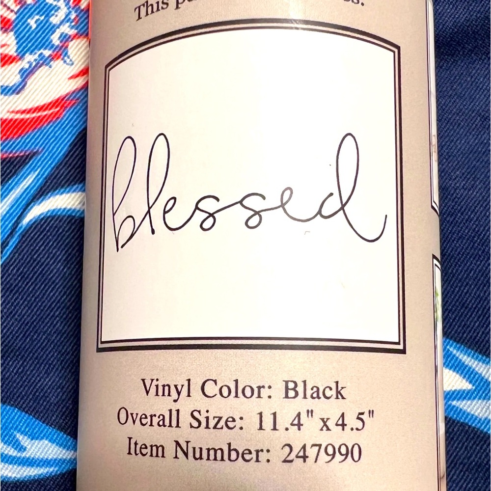 BLESSED Vinyl Wall Art 11”x4.5” home decor designer wall unframed Adhesive Decal